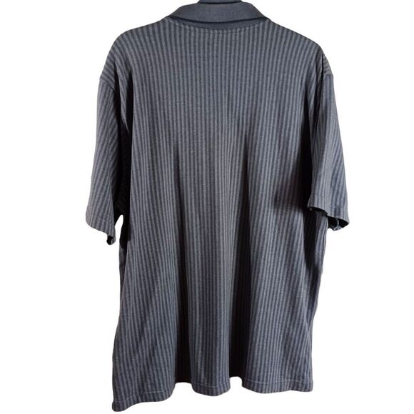 Knightsbridge Golf Polo Shirt Mens Sz XL Grey Striped Short Sleeve Cotton Stripe - Picture 5 of 6